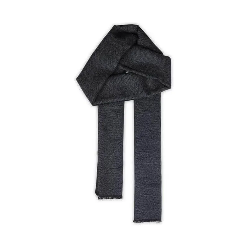 Wool herringbone scarf in a gift box