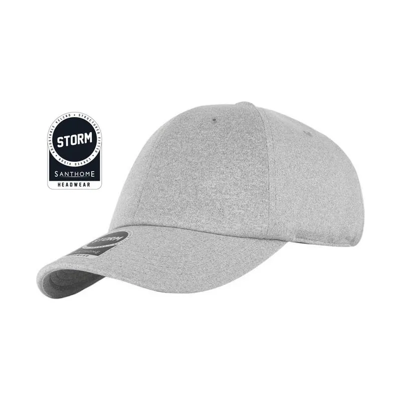 Textured 6 panel cap in black or grey