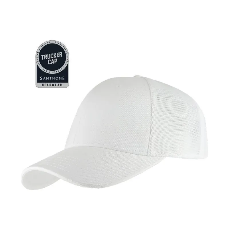 6 panel trucker cap with a mesh back