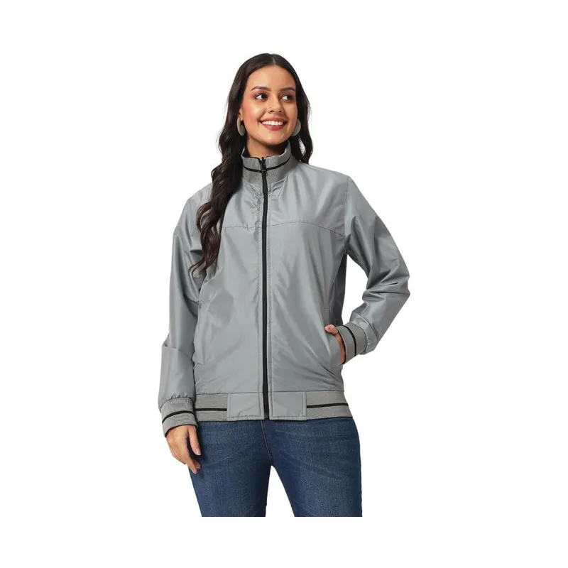 Reversible lightweight bomber jacket for women