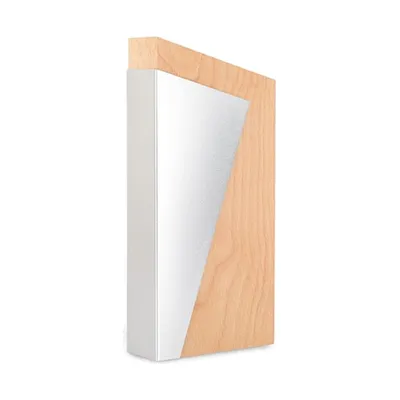 Recycled aluminium award on a wood base