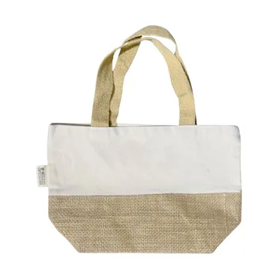 Mini gift bag in recycled cotton and jute
