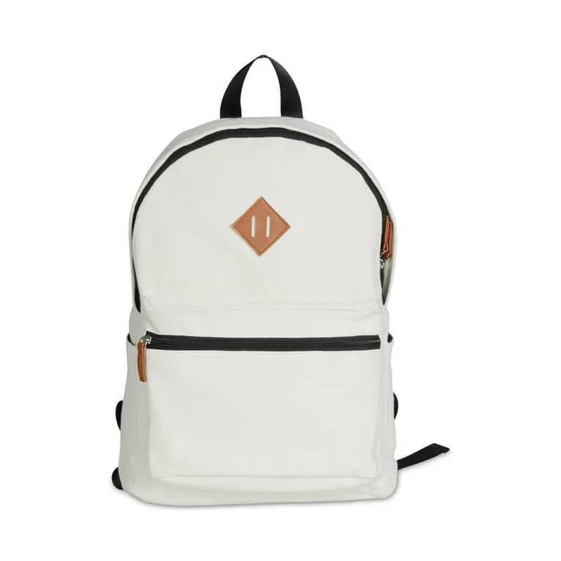 Canvas backpack with tan trim