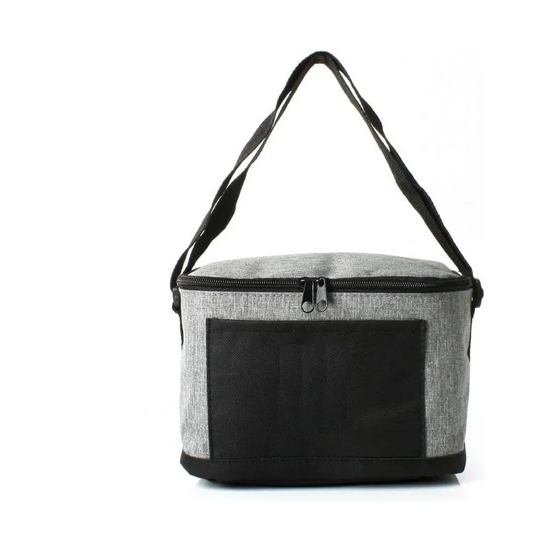 Cube cooler bag for lunch and two bottles