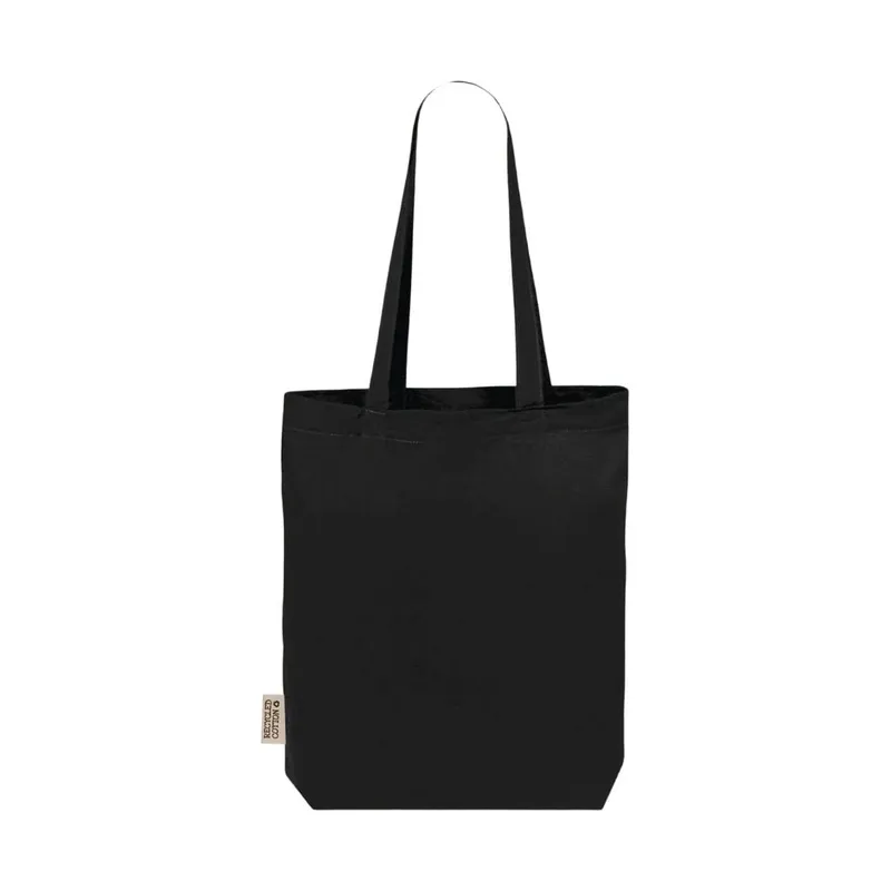 GRS recycled cotton tote bag with a gusset