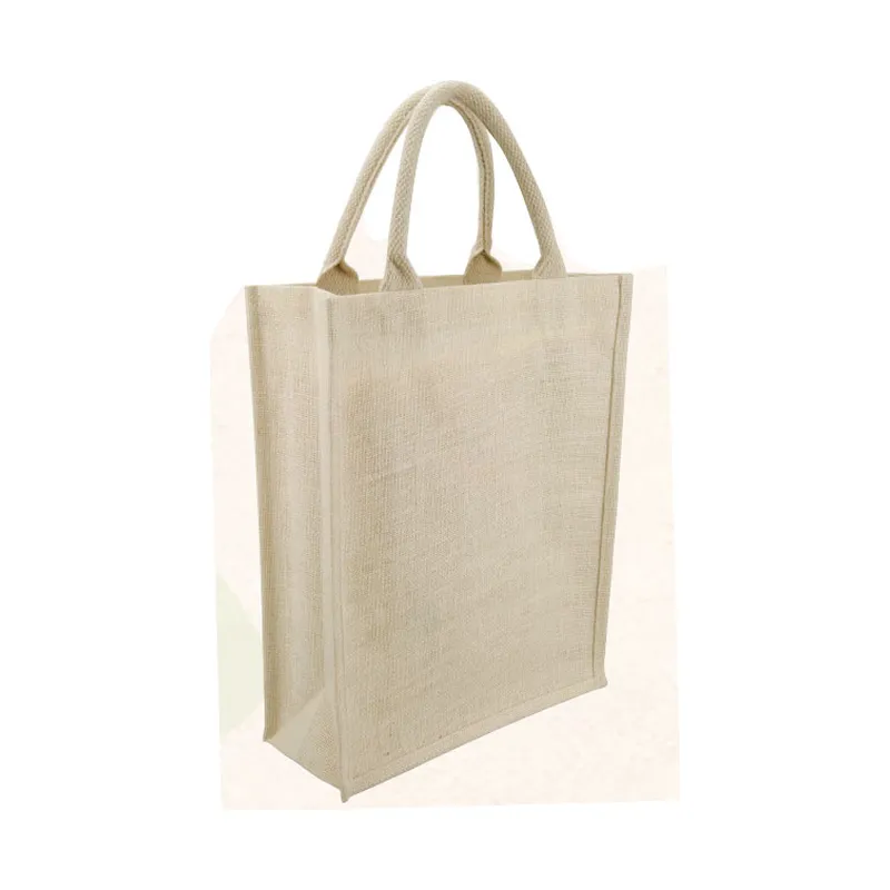Upright jute shopping bag