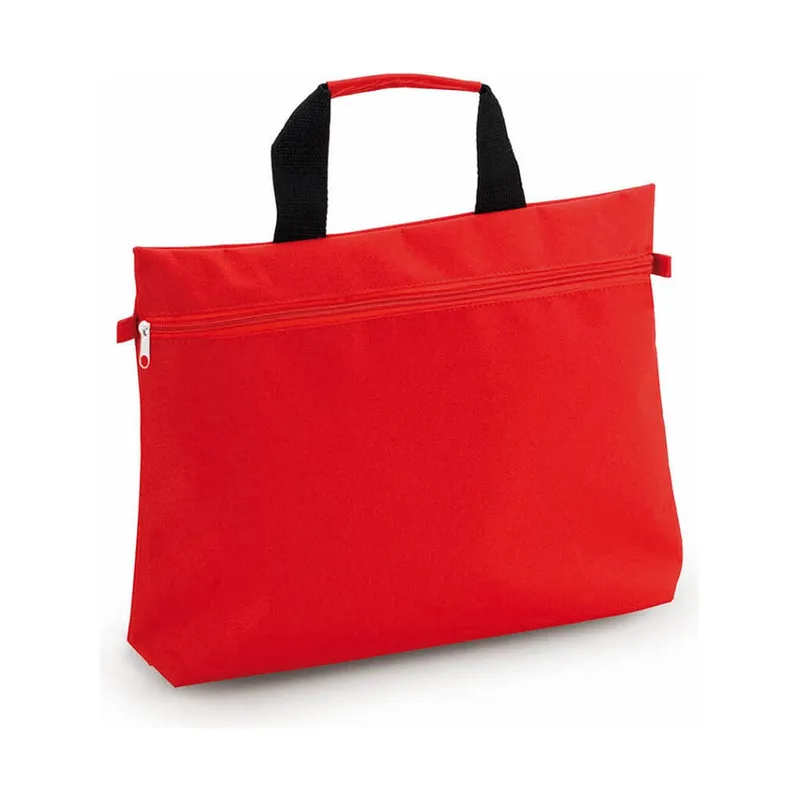 Red document bag for papers and a folder