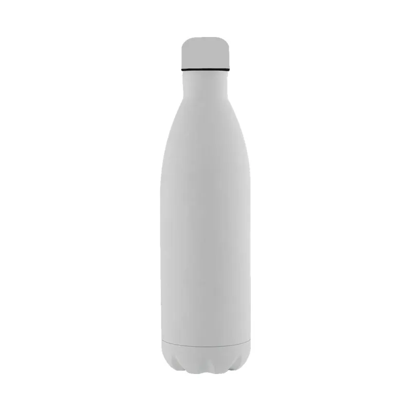 White soft touch insulated bottle, 1 litre