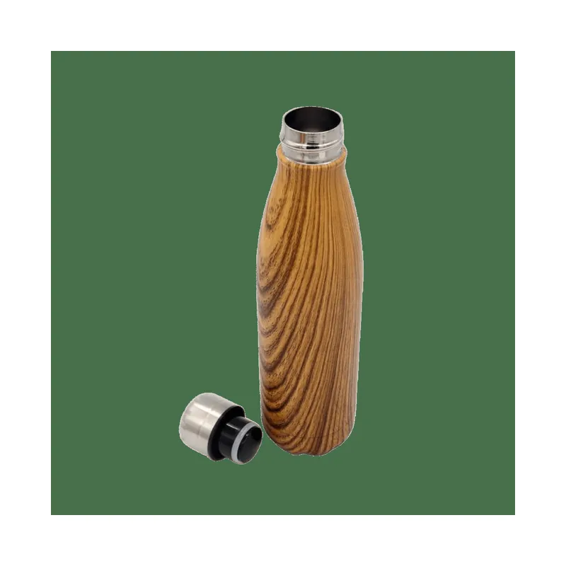 Wood print stainless steel water bottle