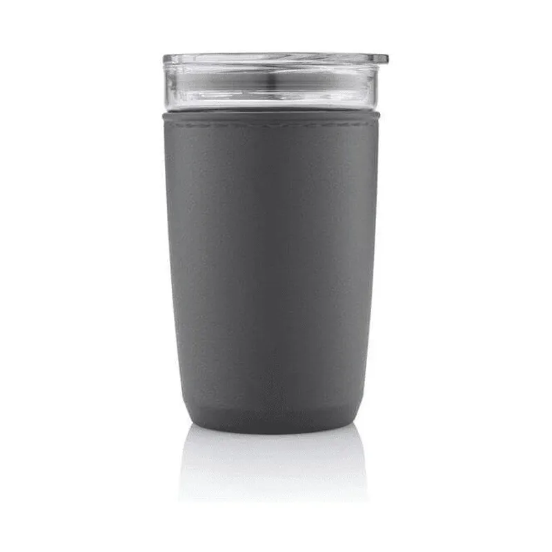 Glass tumbler with a recycled sleeve