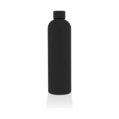 Black soft touch insulated bottle, 750 ml