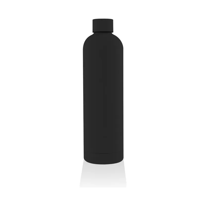 Black soft touch insulated bottle, 750 ml