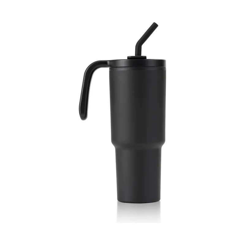 Recycled steel tumbler with wrap around branding