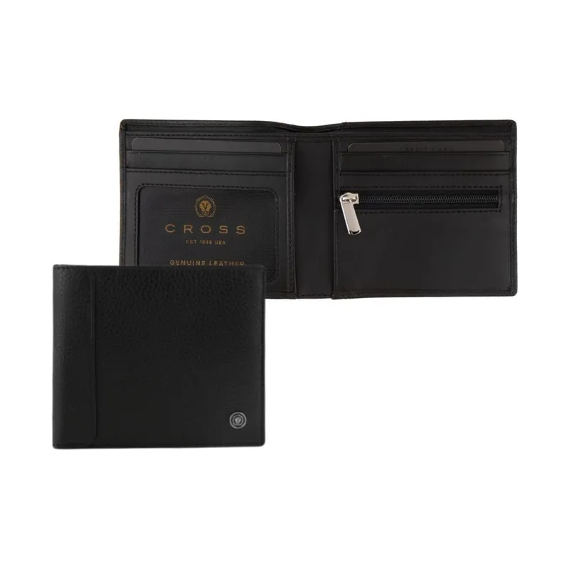 Cross pebble leather wallet and card holder set