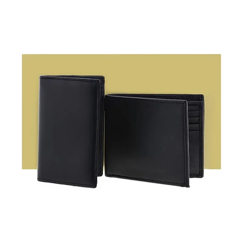 Leather wallet and card holder set
