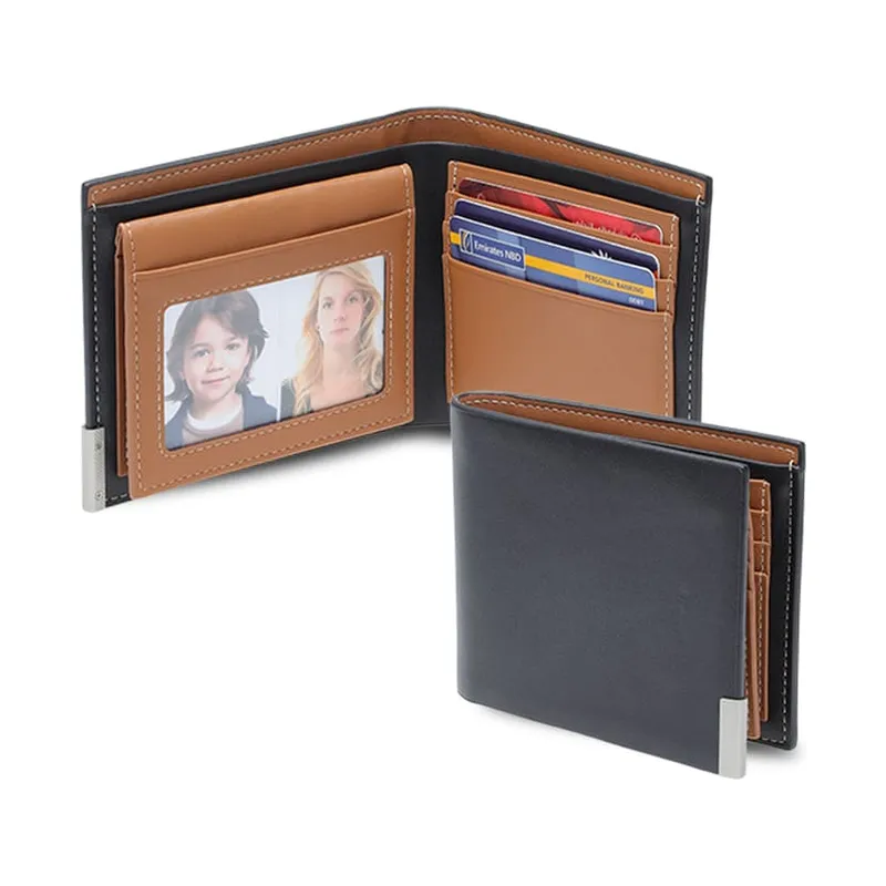 PU billfold wallet with an ID flip pocket