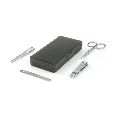 Silver finish manicure and grooming set