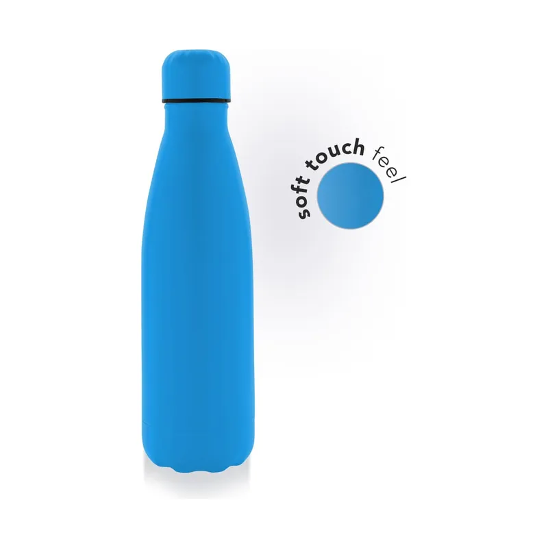 Soft touch insulated water bottle, ten colours
