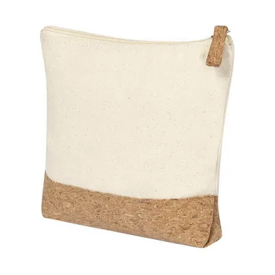 Recycled cotton and cork pouch