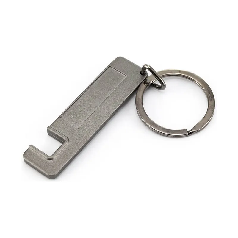 Floating aluminium and stainless steel keyring