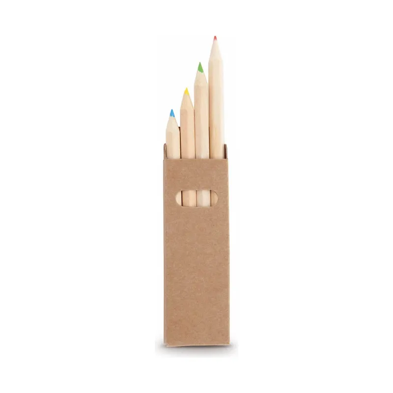 Set of 4 hexagonal wooden pencils