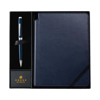 Cross Coventry blue lacquer pen and journal set
