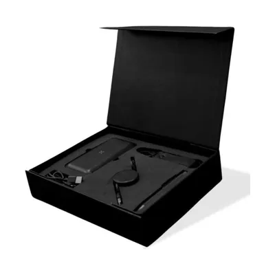 Black leather gift set for client gifting