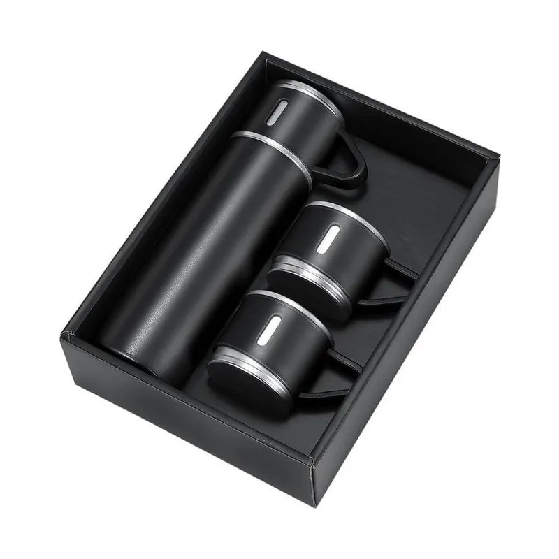 Vacuum flask and two cups gift set