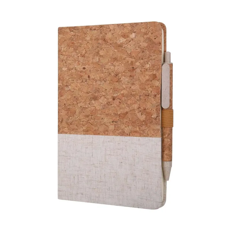 A5 cork fabric notebook and pen set