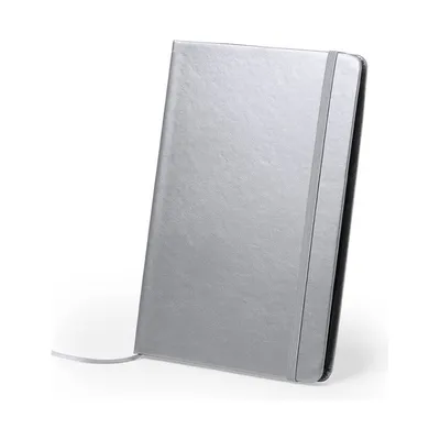 A5 PU notepad in metallic silver