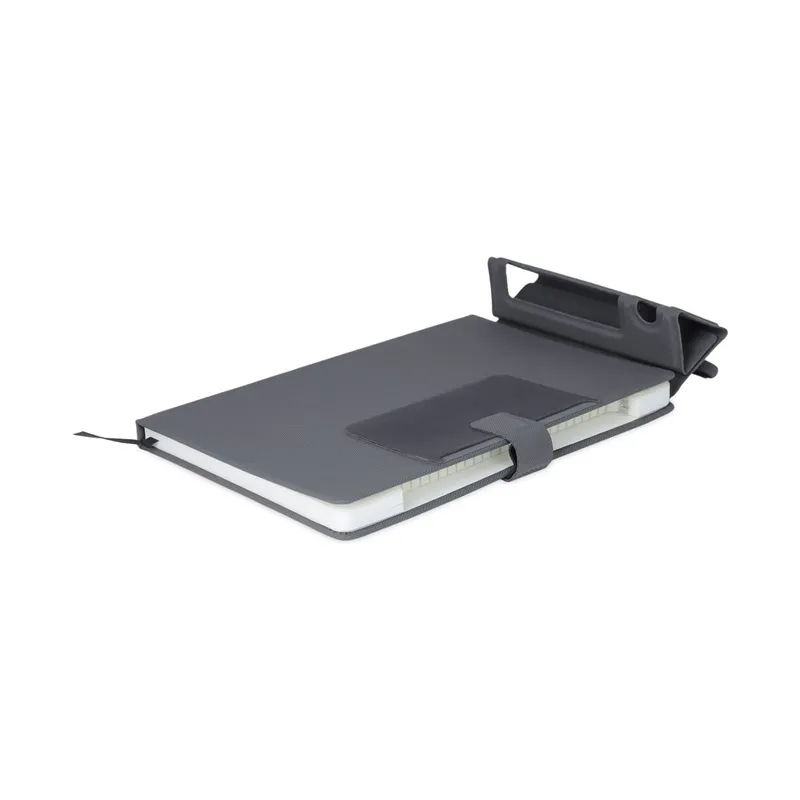 A5 notebook with a phone stand and pen holder