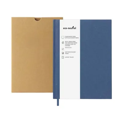 A5 notebook with a denim paper cover