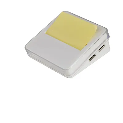 Phone stand with a USB hub and sticky notes