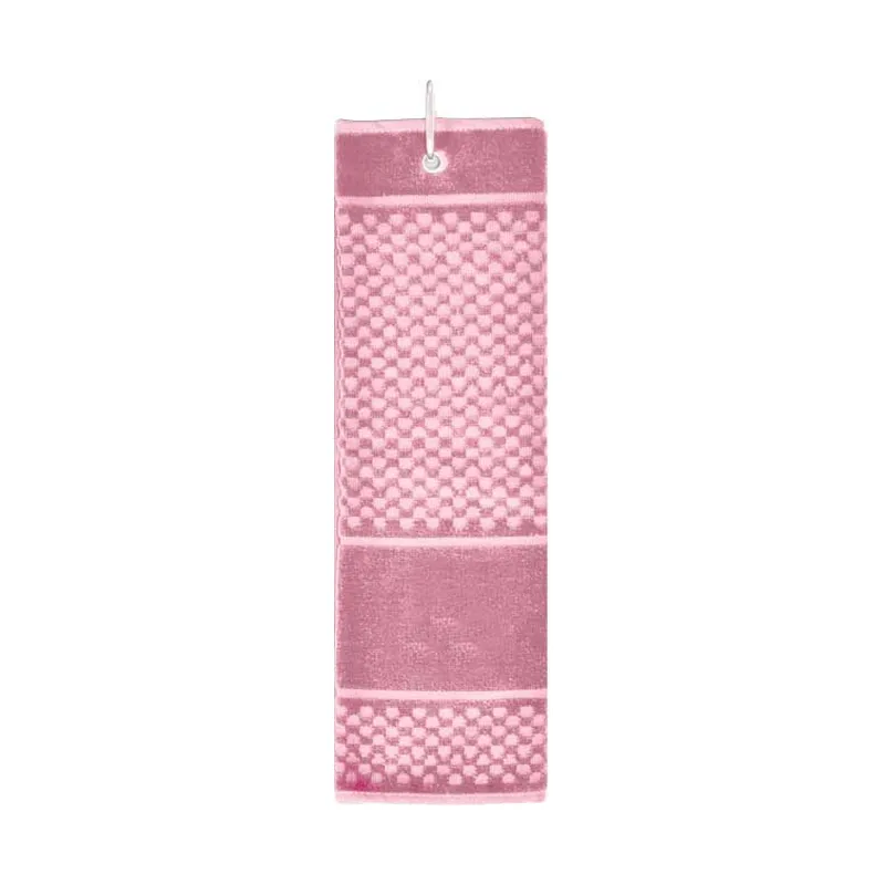 Pink golf towel for a tournament