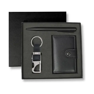 RFID card holder, keyring and pen set