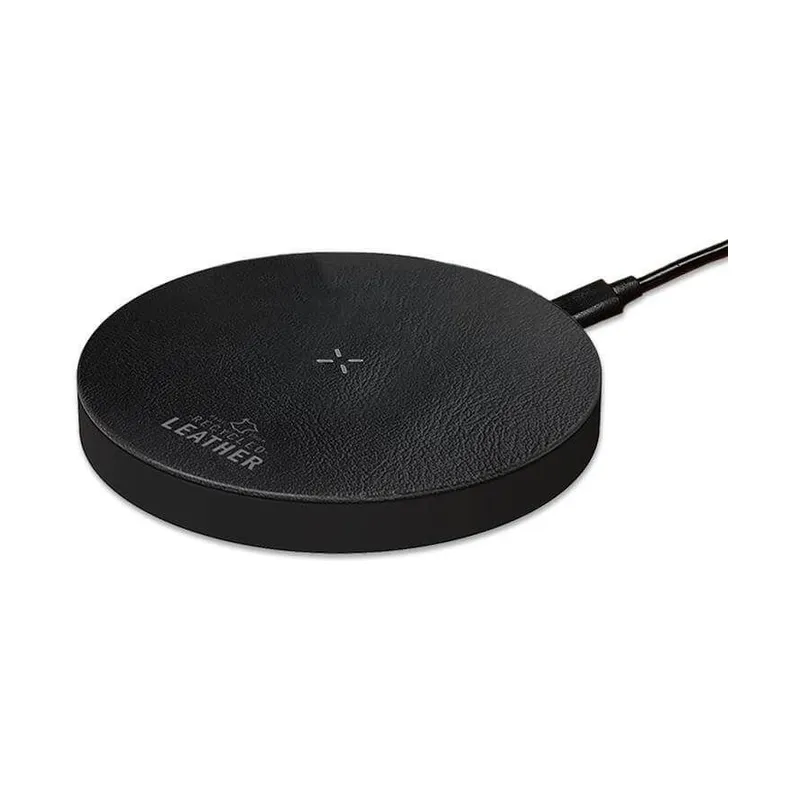 Recycled leather 15 W wireless charging pad