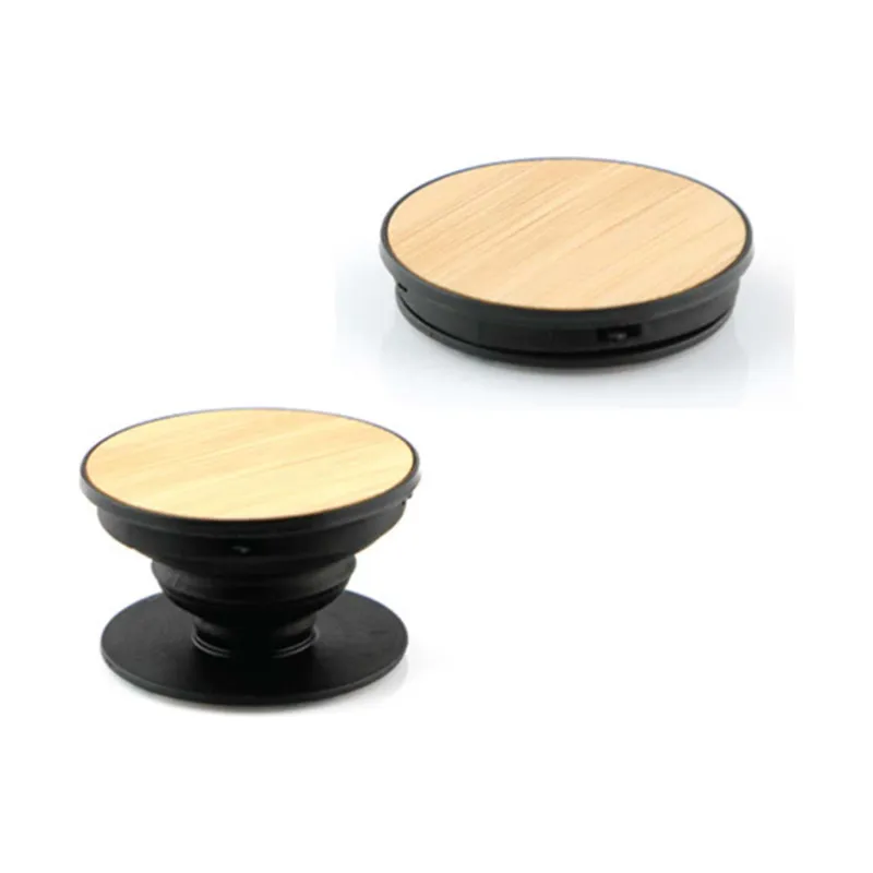 Bamboo faced pop grip for a phone