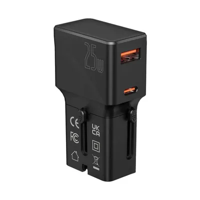 Pocket sized world travel USB charger