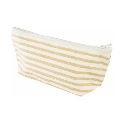 Cotton toiletry pouch with a flat branding face