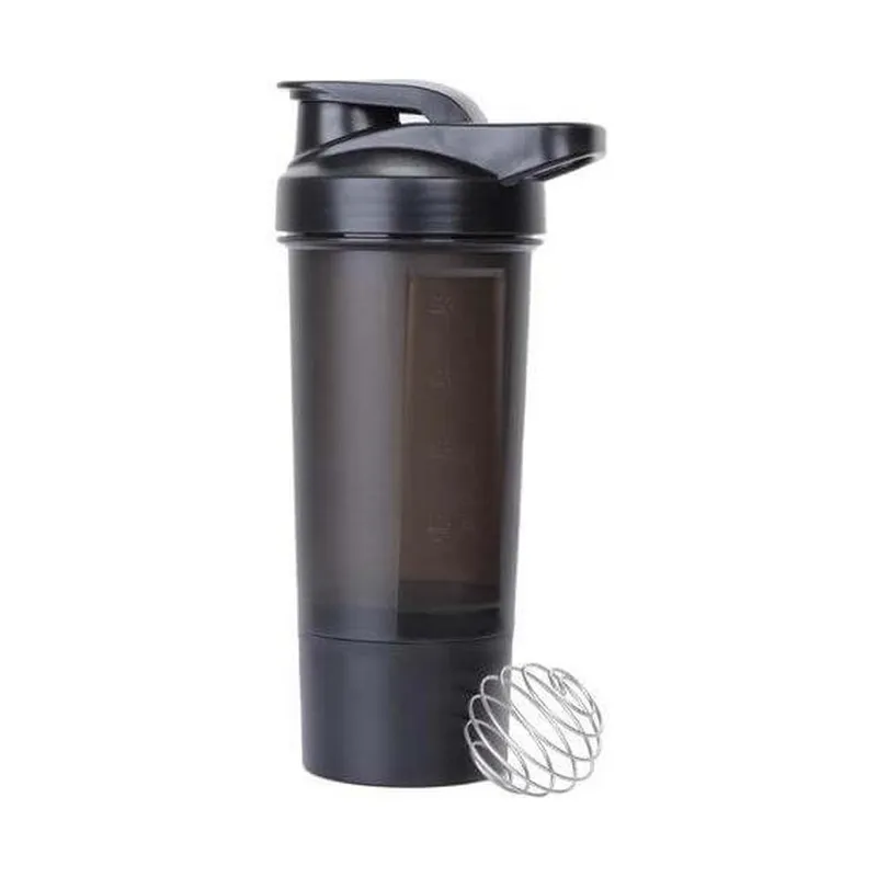 Protein shaker bottle with a separate cup