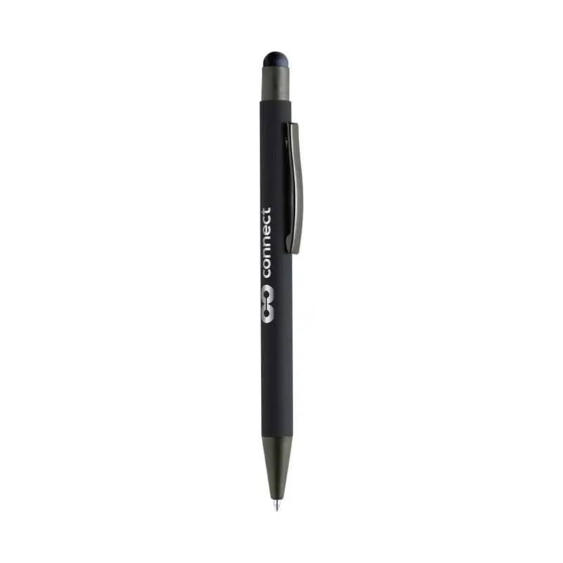 Soft touch metal ballpoint with stylus