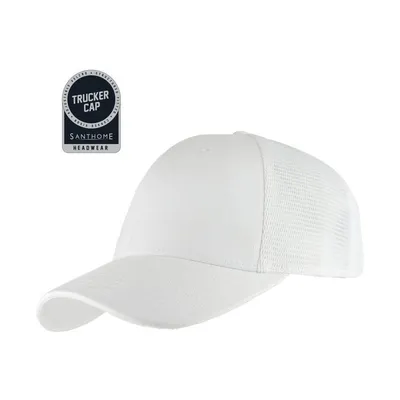 6 panel trucker cap with a mesh back