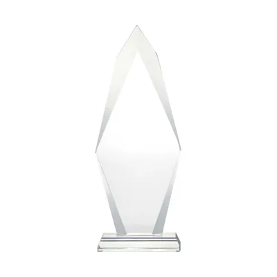 Flame Shaped Crystal Awards with Glass base & Box