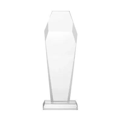 Hexagon Shaped Crystal Awards with Glass Base & Box