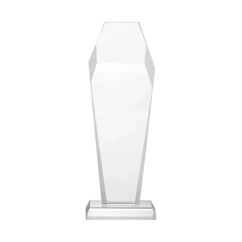 Hexagon Shaped Crystal Awards with Glass Base & Box