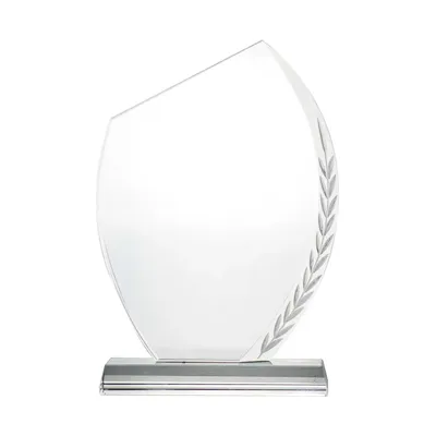 Crystal Awards with Engraved Leaf Design & Box