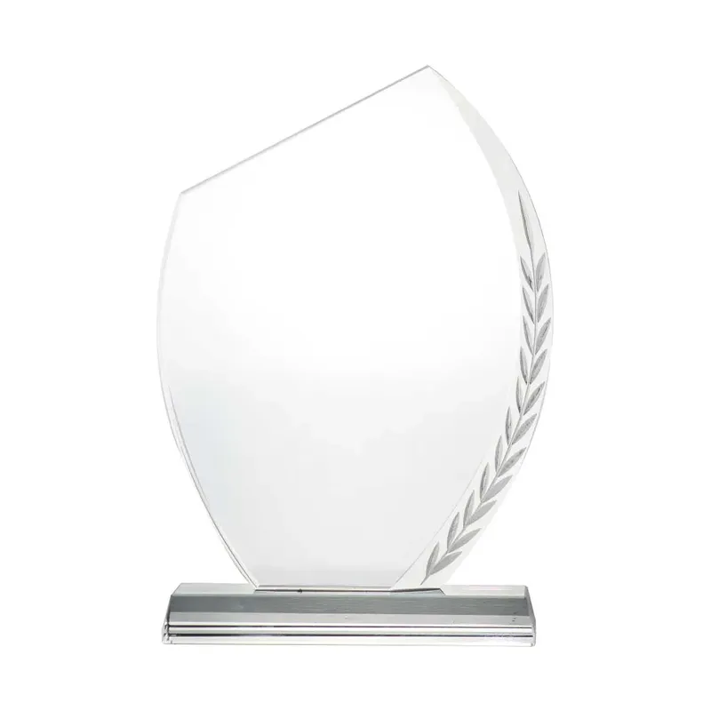 Crystal Awards with Engraved Leaf Design & Box