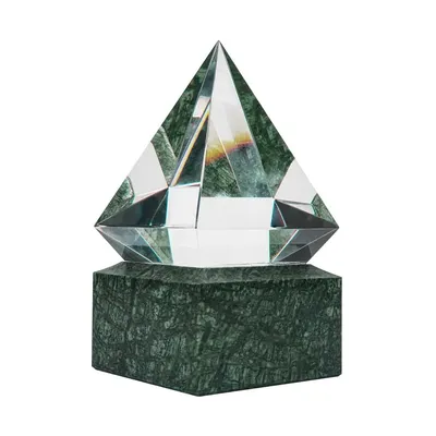 Diamond Shaped Crystal Awards with Marble Base
