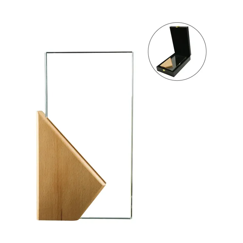 Rectangle Wooden Crystal Awards in Hardboard Box