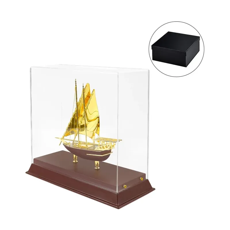 UAE Golden Dhow Memento in Wooden Base & Acrylic Case